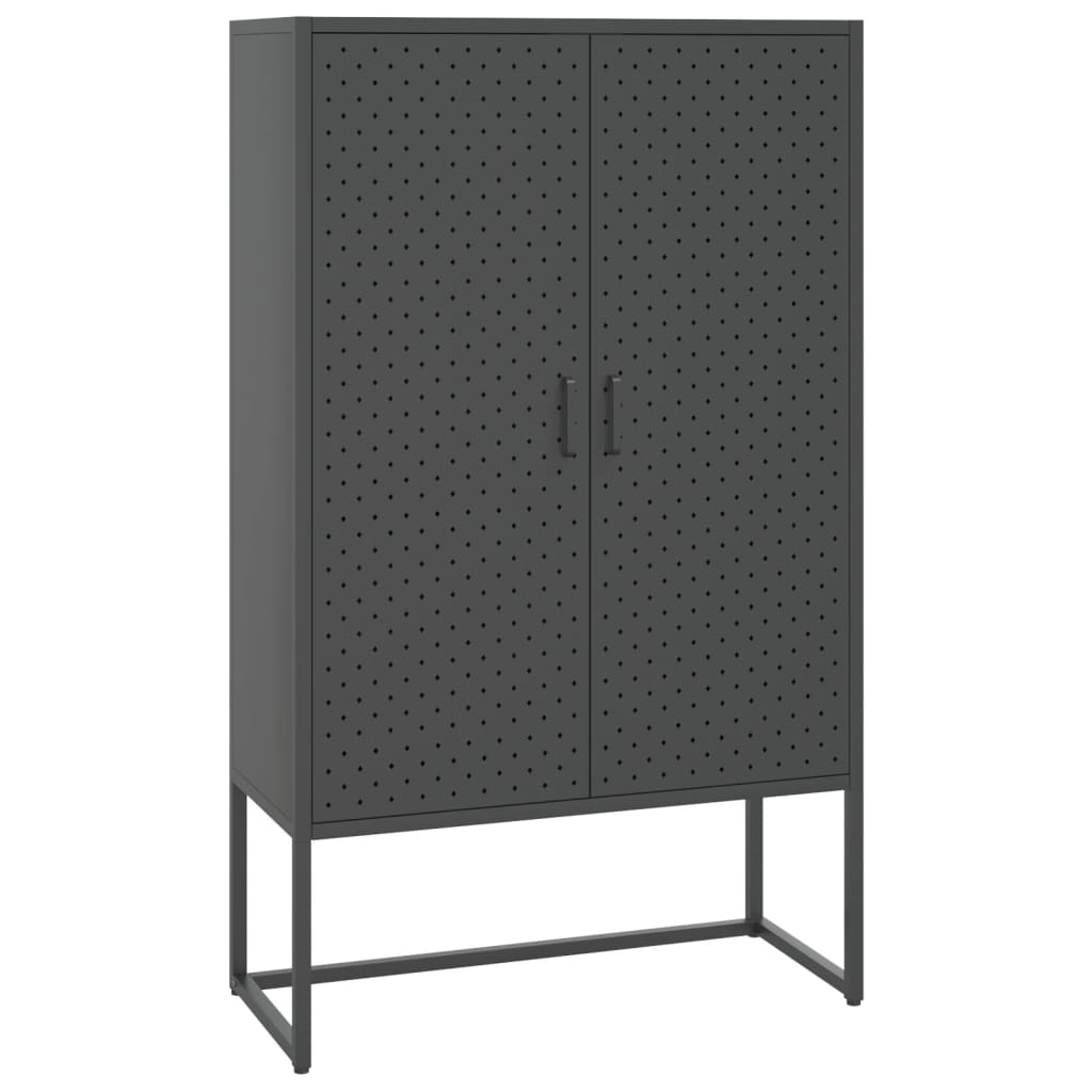Hoge kast 80x35x135 cm staal antracietkleurig