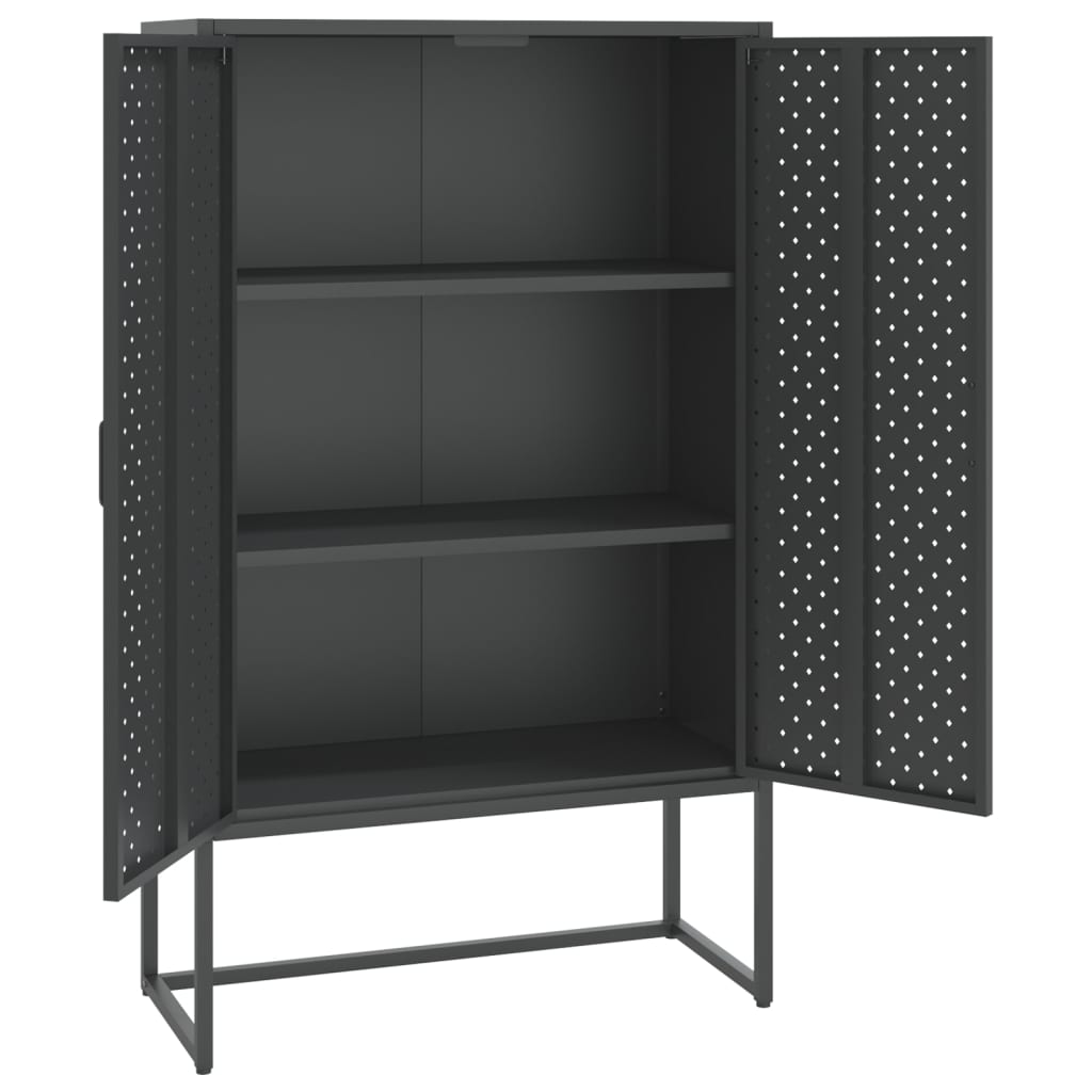 Hoge kast 80x35x135 cm staal antracietkleurig