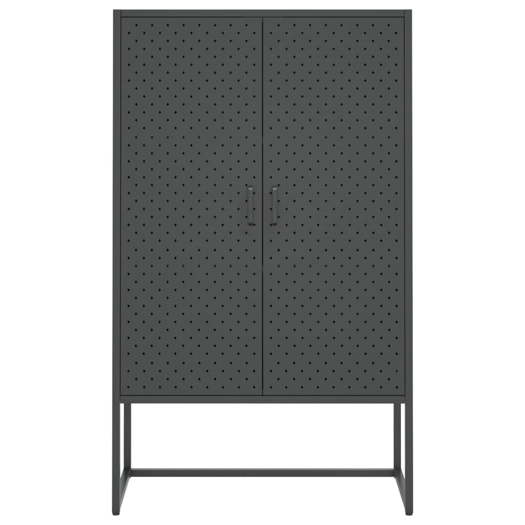 Hoge kast 80x35x135 cm staal antracietkleurig