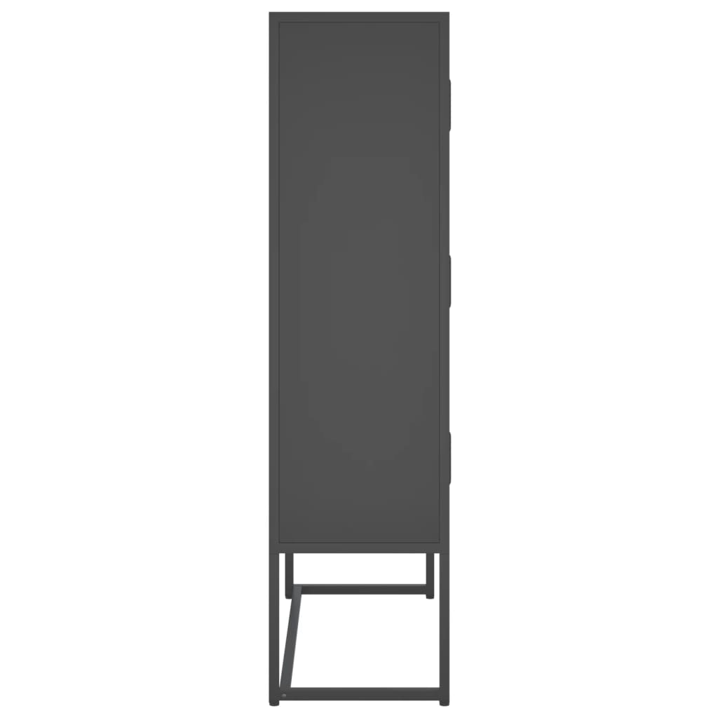 Hoge kast 80x35x135 cm staal antracietkleurig is nu te koop bij PeponiXL, paradijselijk wonen!