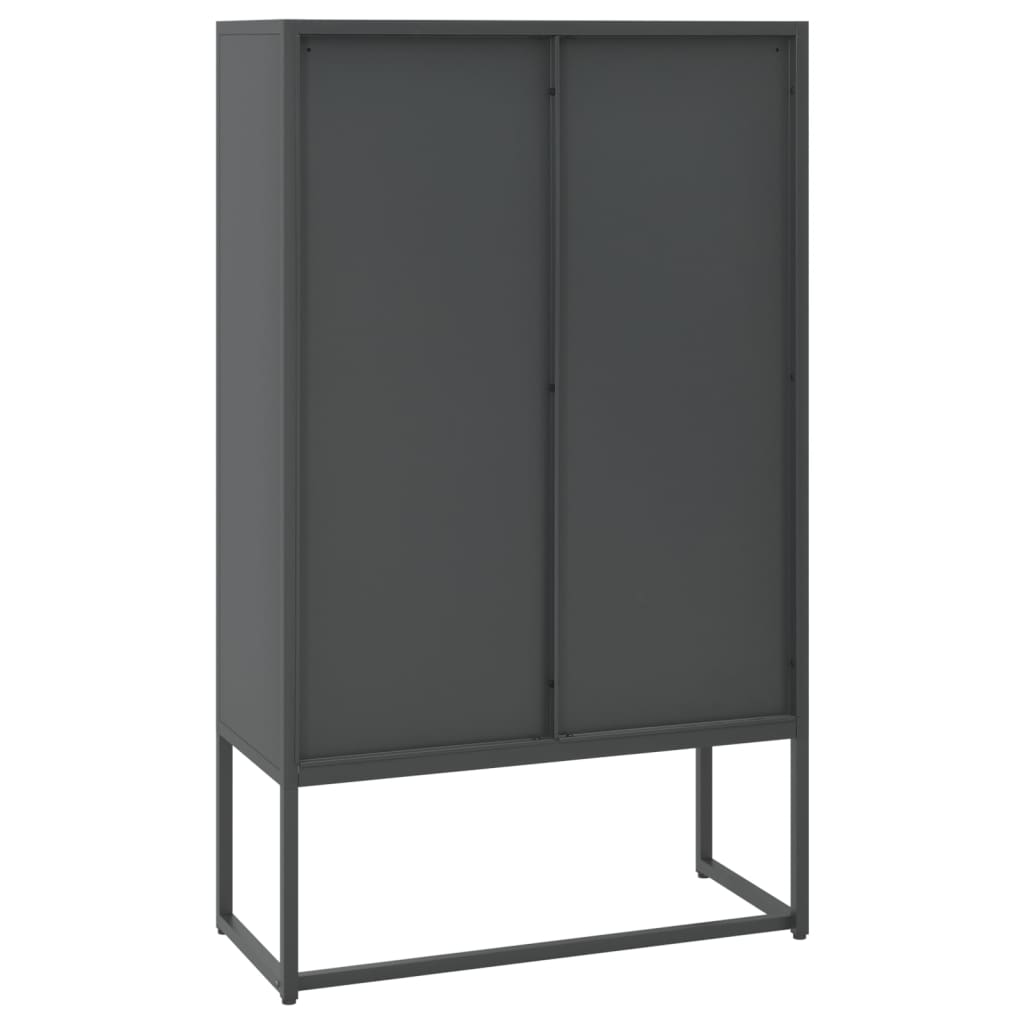 Hoge kast 80x35x135 cm staal antracietkleurig is nu te koop bij PeponiXL, paradijselijk wonen!