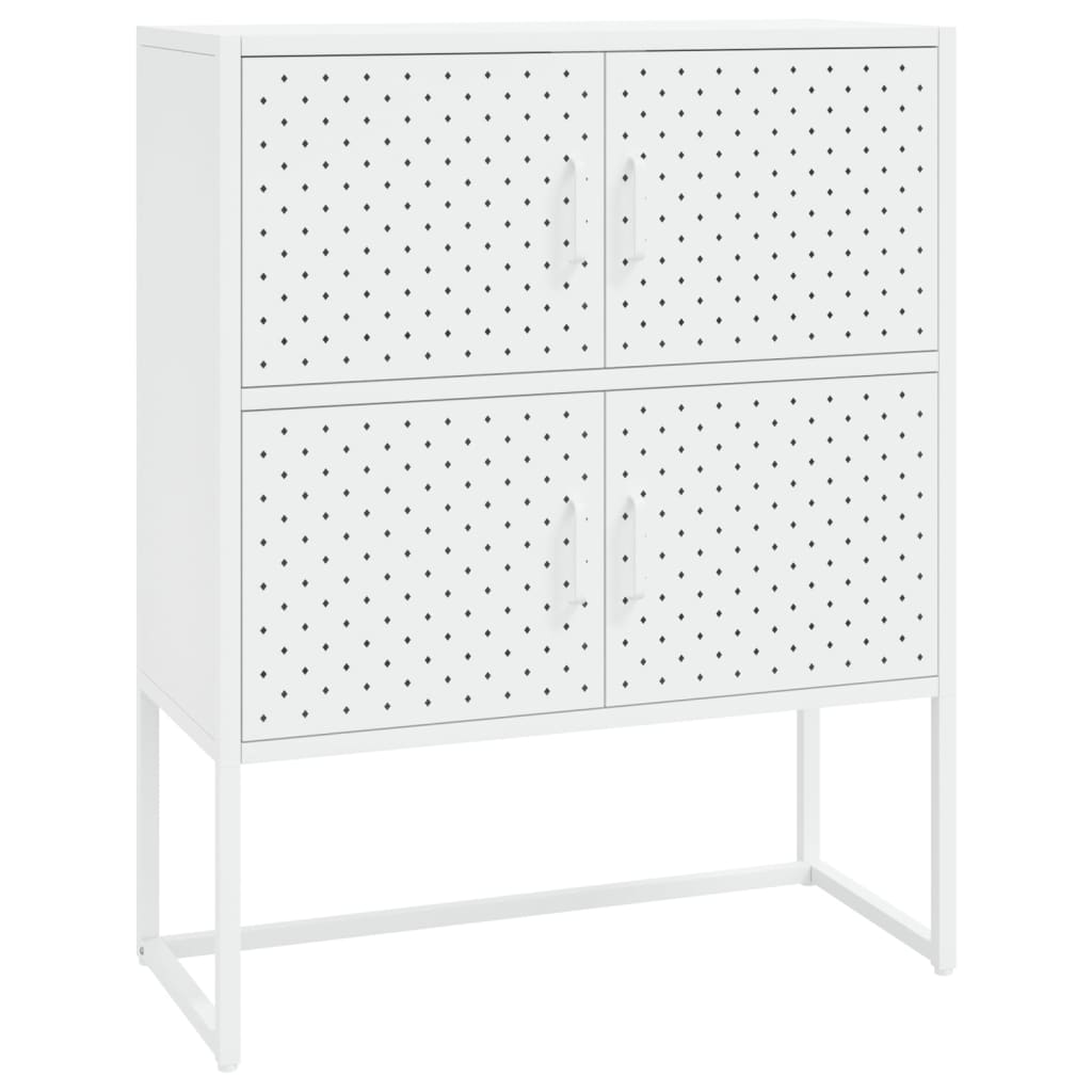 Hoge kast 80x35x100 cm staal wit