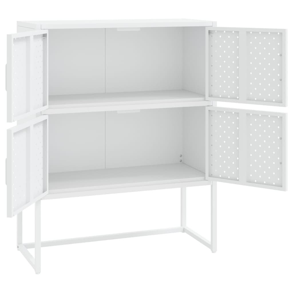 Hoge kast 80x35x100 cm staal wit
