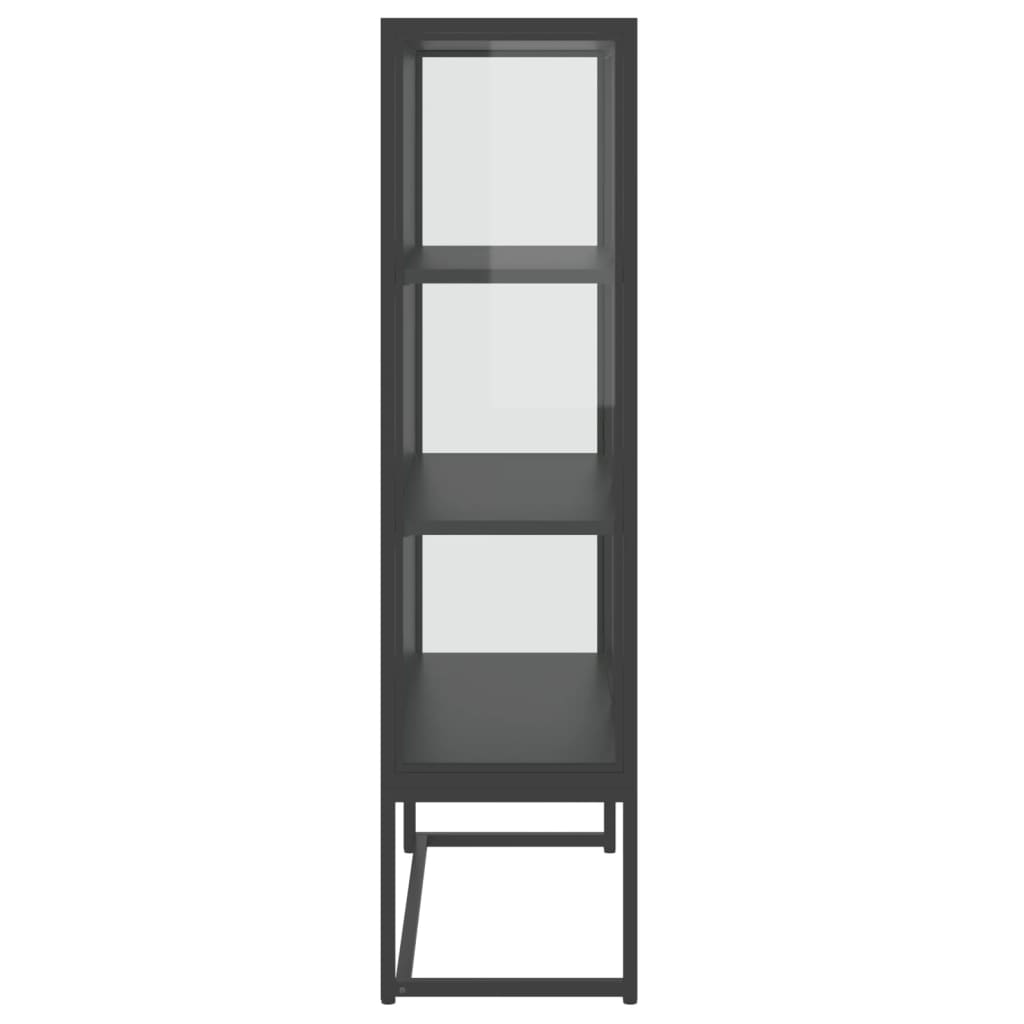 Hoge kast 80x35x135 cm staal en gehard glas antracietkleurig is nu te koop bij PeponiXL, paradijselijk wonen!