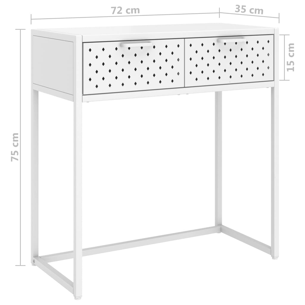 Wandtafel 72x35x75 cm staal wit is nu te koop bij PeponiXL, paradijselijk wonen!