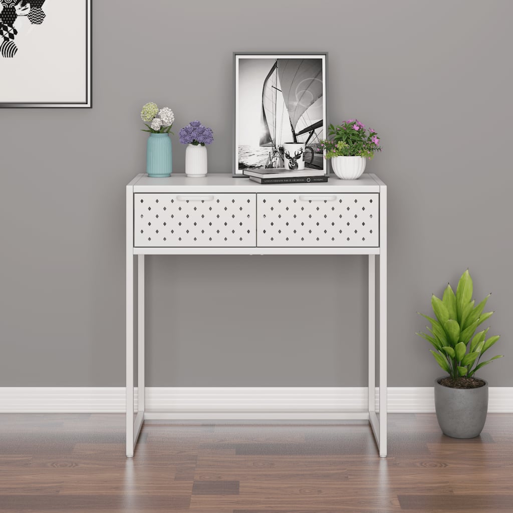 Wandtafel 72x35x75 cm staal wit is nu te koop bij PeponiXL, paradijselijk wonen!