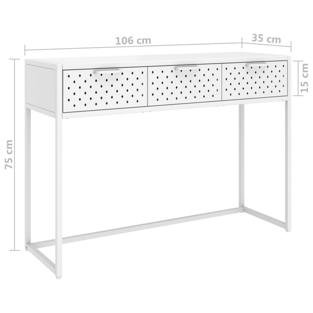 Wandtafel 106x35x75 cm staal wit is nu te koop bij PeponiXL, paradijselijk wonen!