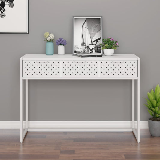 Wandtafel 106x35x75 cm staal wit is nu te koop bij PeponiXL, paradijselijk wonen!