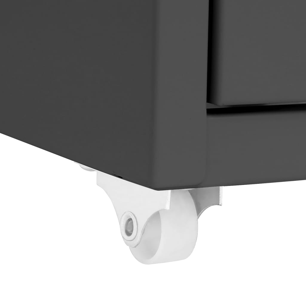 Ladeblok verrijdbaar 28x41x109 cm metaal antracietkleurig is nu te koop bij PeponiXL, paradijselijk wonen!