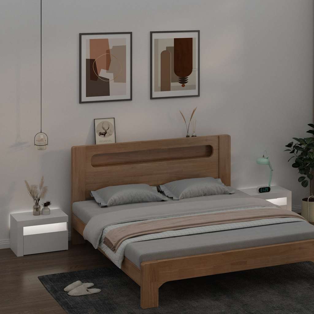 Nachtkastjes 2 st LED 60x35x40 cm wit is nu te koop bij PeponiXL, paradijselijk wonen!