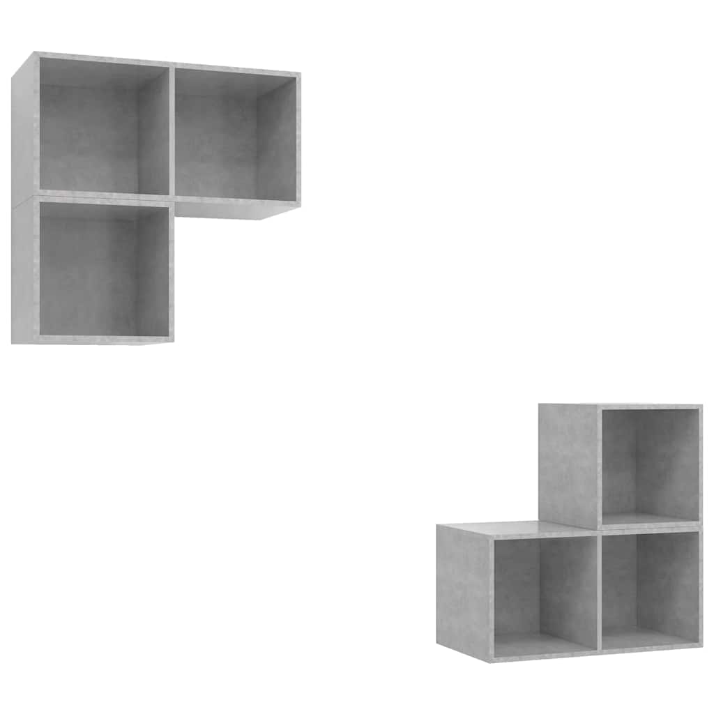 4-delige Tv-meubelset spaanplaat betongrijs is nu te koop bij PeponiXL, paradijselijk wonen!