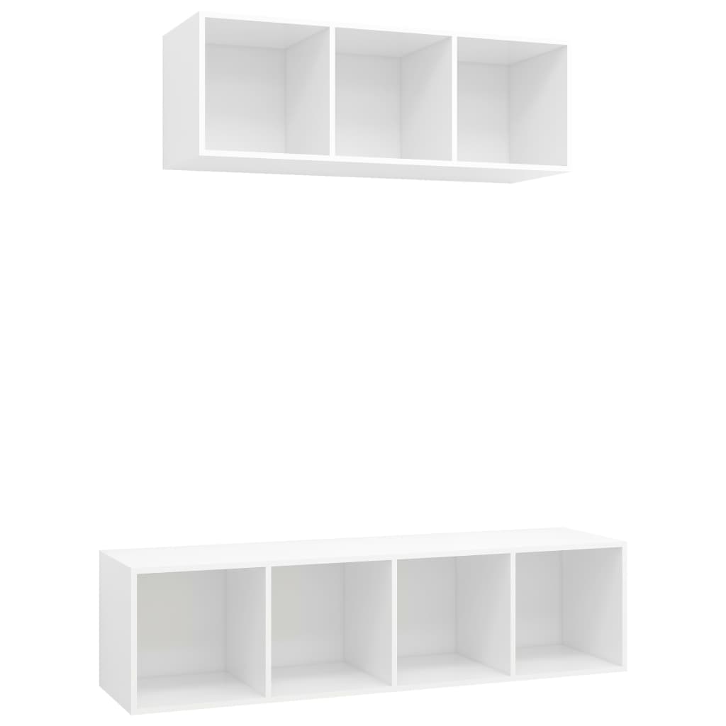 2-delige Tv-meubelset spaanplaat wit is nu te koop bij PeponiXL, paradijselijk wonen!