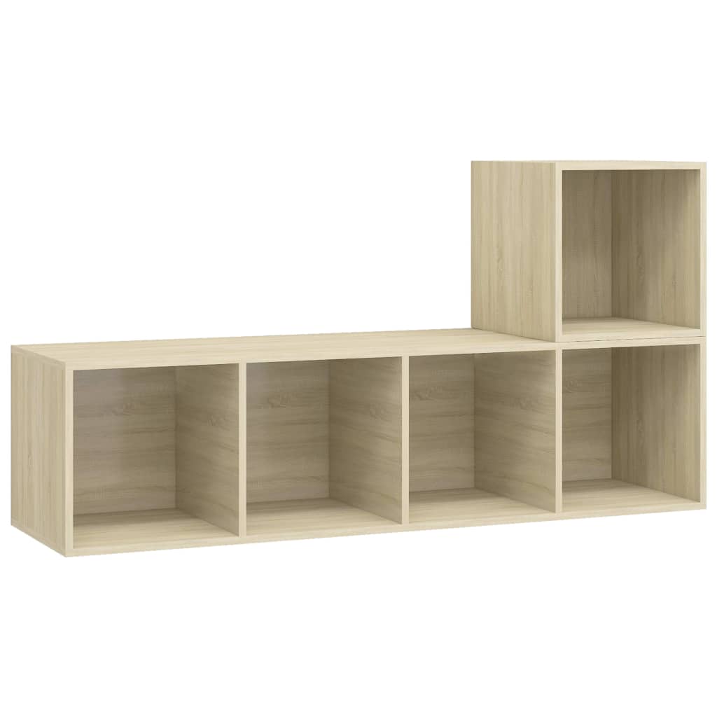 2-delige Tv-meubelset spaanplaat sonoma eikenkleurig is nu te koop bij PeponiXL, paradijselijk wonen!