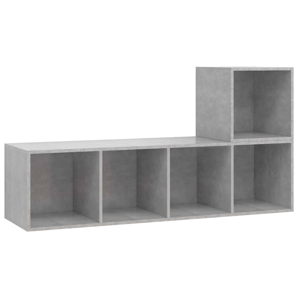 2-delige Tv-meubelset spaanplaat betongrijs is nu te koop bij PeponiXL, paradijselijk wonen!