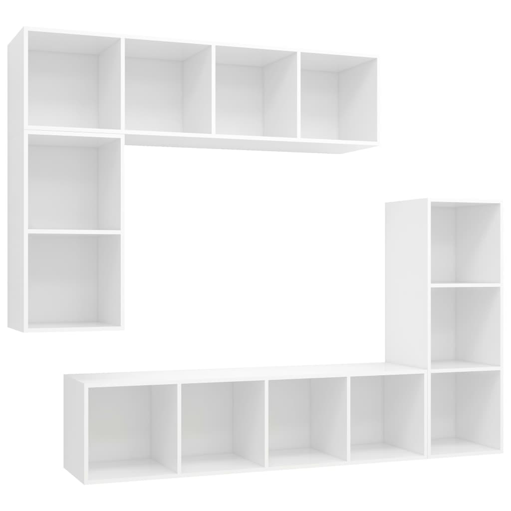 4-delige Tv-meubelset bewerkt hout wit is nu te koop bij PeponiXL, paradijselijk wonen!
