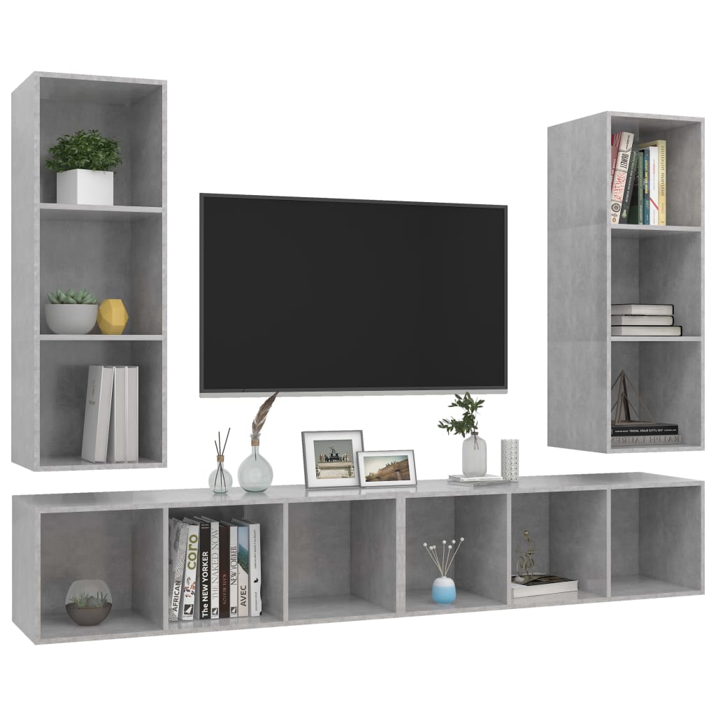 | Wand TV Kast | Wandgemonteerd 4 pcs 37 x 37 x 107.5 cm is nu te koop bij PeponiXL, paradijselijk wonen!