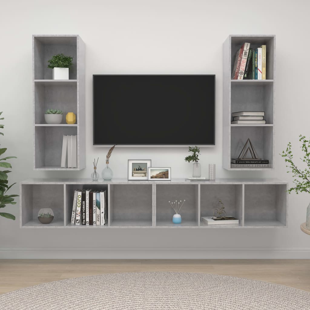 | Wand TV Kast | Wandgemonteerd 4 pcs 37 x 37 x 107.5 cm is nu te koop bij PeponiXL, paradijselijk wonen!