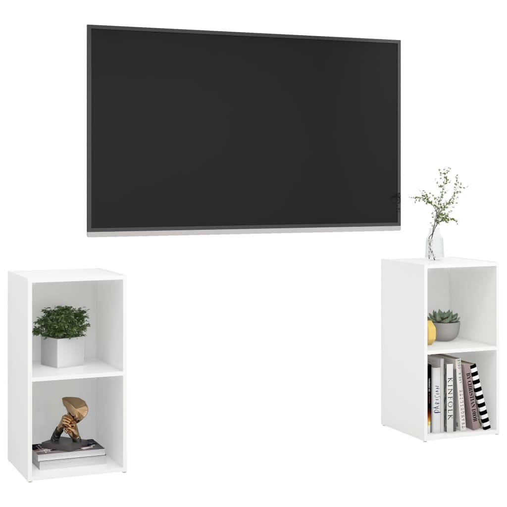 Tv-meubelen 2 st 72x35x36,5 cm bewerkt hout wit is nu te koop bij PeponiXL, paradijselijk wonen!