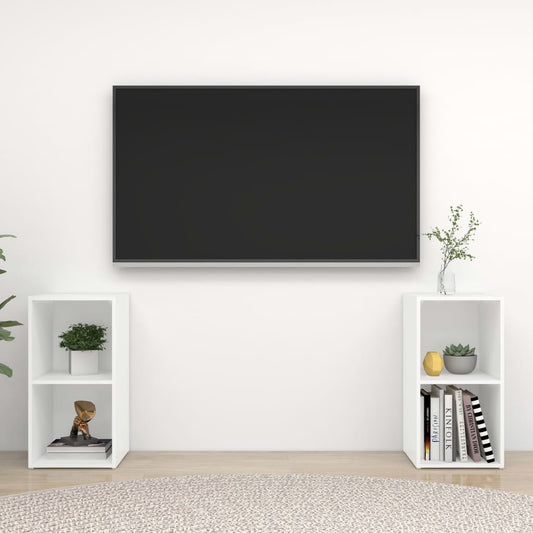 Tv-meubelen 2 st 72x35x36,5 cm bewerkt hout wit is nu te koop bij PeponiXL, paradijselijk wonen!