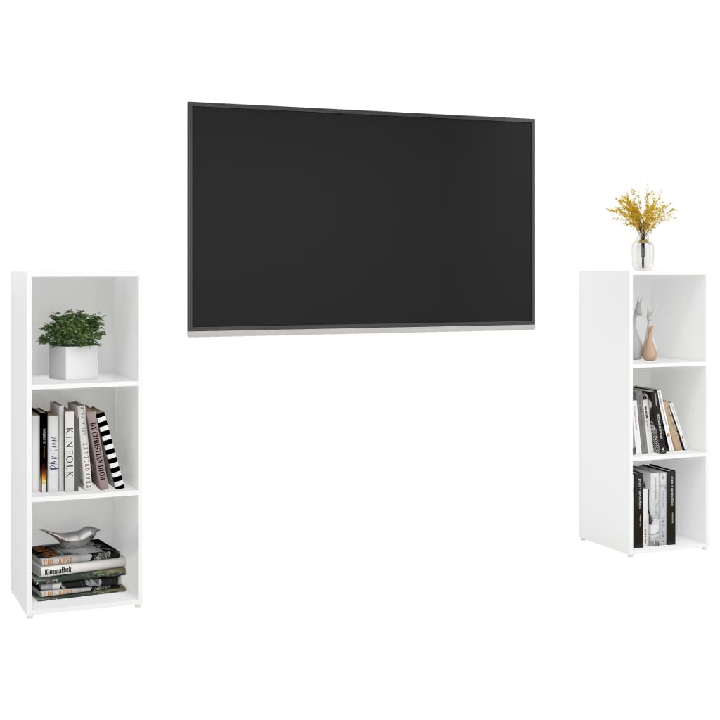 Tv-meubelen 2 st 107x35x37 cm bewerkt houtwit is nu te koop bij PeponiXL, paradijselijk wonen!