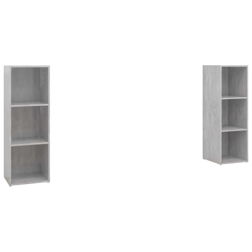 Tv-meubelen 2 st 107x35x37 cm bewerkt houtbetongrijs is nu te koop bij PeponiXL, paradijselijk wonen!