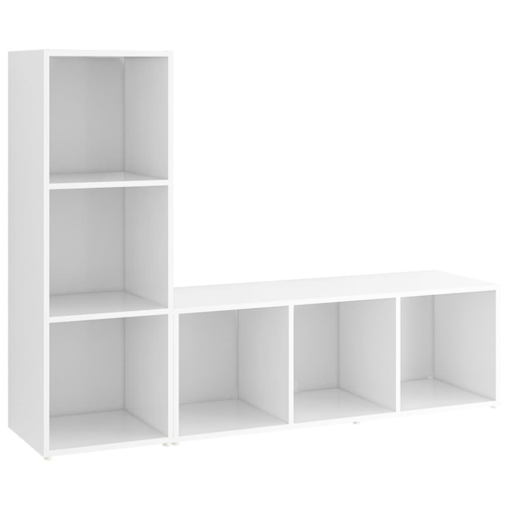 Tv-meubelen 2 st 107x35x37 cm bewerkt hout wit is nu te koop bij PeponiXL, paradijselijk wonen!