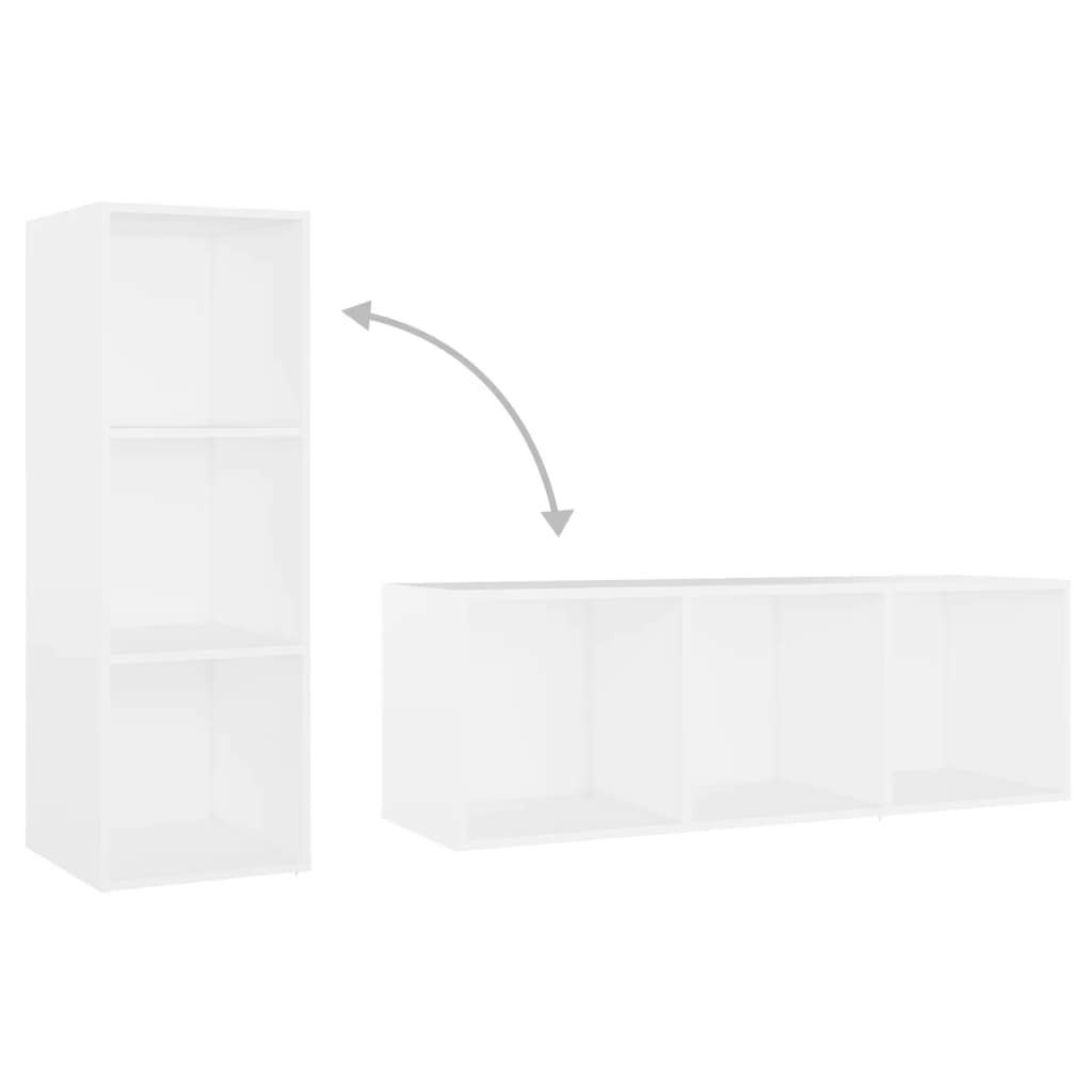 Tv-meubelen 2 st 107x35x37 cm bewerkt hout wit is nu te koop bij PeponiXL, paradijselijk wonen!