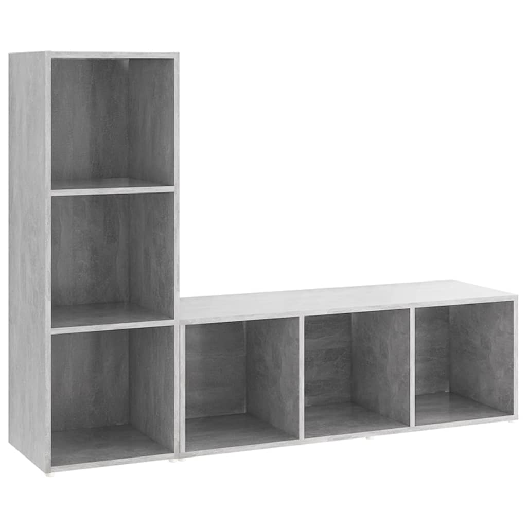 Tv-meubelen 2 st 107x35x37 cm bewerkt hout betongrijs is nu te koop bij PeponiXL, paradijselijk wonen!