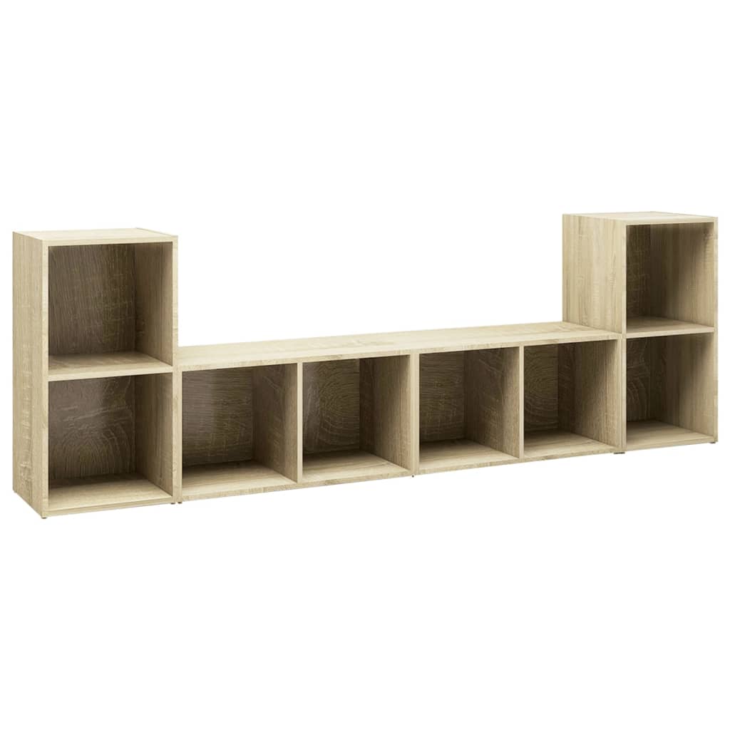 Tv-meubelen 4 st 72x35x36,5 cm bewerkt hout sonoma eikenkleurig is nu te koop bij PeponiXL, paradijselijk wonen!