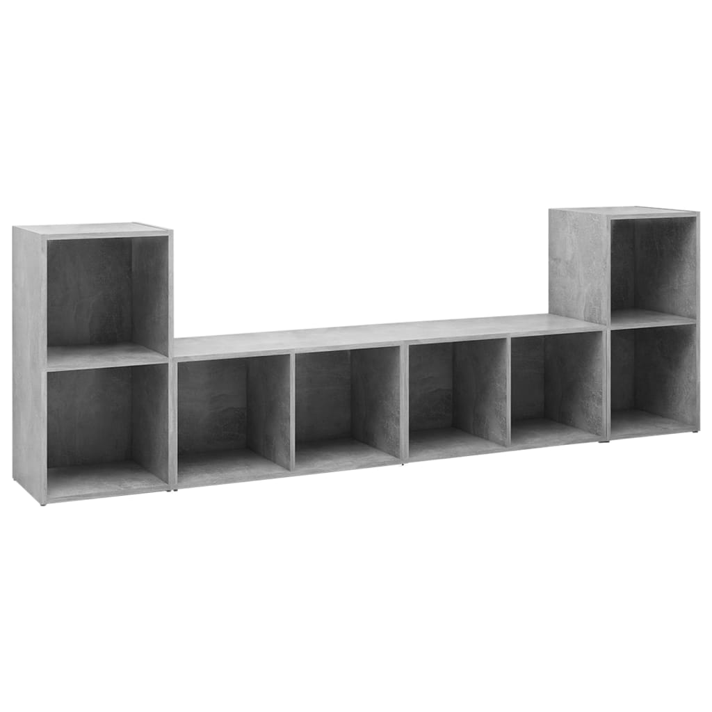Tv-meubelen 4 st 72x35x36,5 cm bewerkt hout betongrijs is nu te koop bij PeponiXL, paradijselijk wonen!