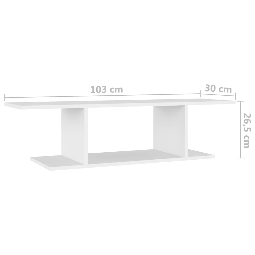 Tv-wandmeubel 103x30x26,5 cm wit is nu te koop bij PeponiXL, paradijselijk wonen!