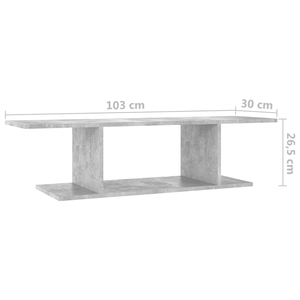 Tv-wandmeubel 103x30x26,5 cm betongrijs is nu te koop bij PeponiXL, paradijselijk wonen!