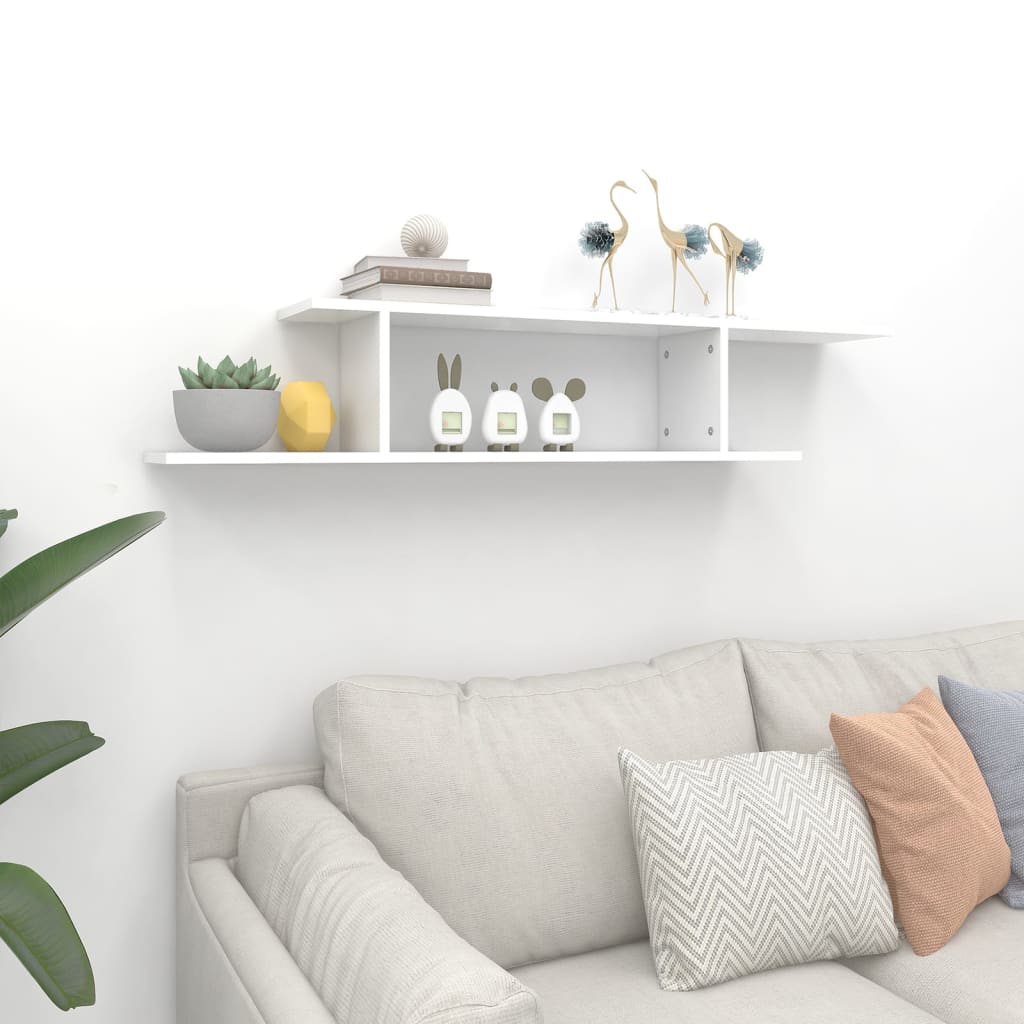 Tv-wandschap 125x18x23 cm bewerkt hout wit is nu te koop bij PeponiXL, paradijselijk wonen!
