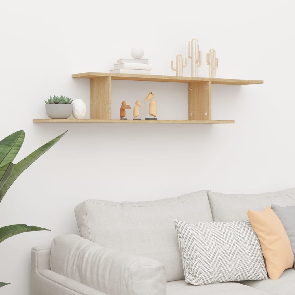 Tv-wandschap 125x18x23 cm bewerkt hout sonoma eikenkleurig is nu te koop bij PeponiXL, paradijselijk wonen!