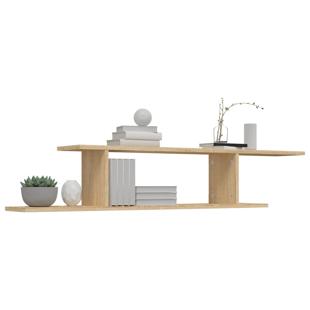 Tv-wandschap 125x18x23 cm bewerkt hout sonoma eikenkleurig is nu te koop bij PeponiXL, paradijselijk wonen!