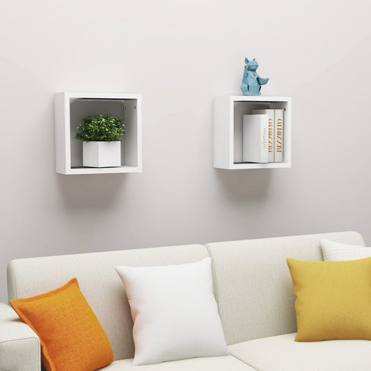 Wandschappen kubus 2 st 30x15x30 cm wit is nu te koop bij PeponiXL, paradijselijk wonen!