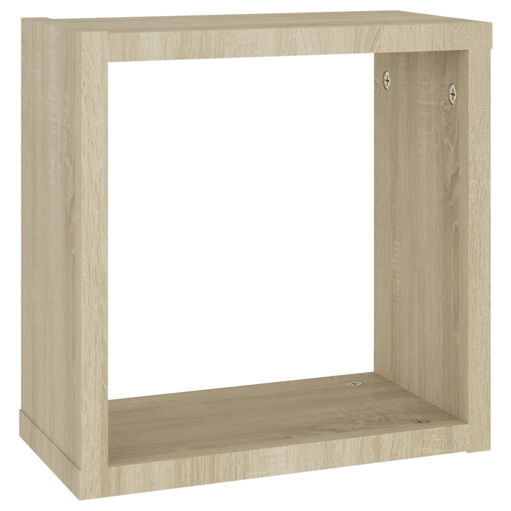 Wandschappen kubus 4 st 30x15x30 cm sonoma eikenkleurig is nu te koop bij PeponiXL, paradijselijk wonen!