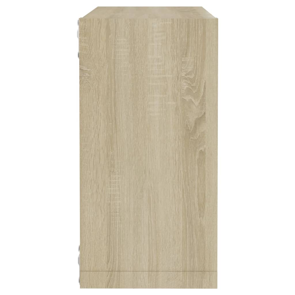 Wandschappen kubus 4 st 30x15x30 cm sonoma eikenkleurig is nu te koop bij PeponiXL, paradijselijk wonen!