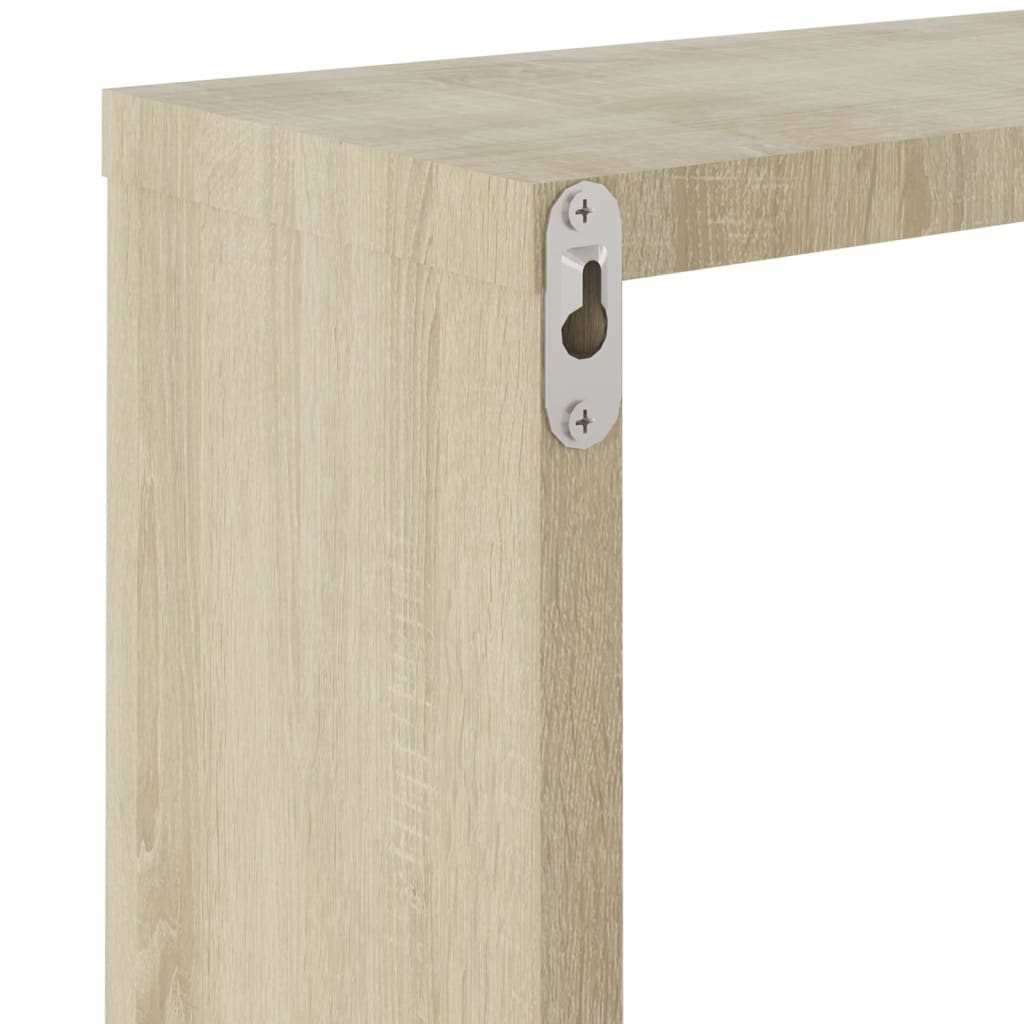 Wandschappen kubus 4 st 30x15x30 cm sonoma eikenkleurig is nu te koop bij PeponiXL, paradijselijk wonen!