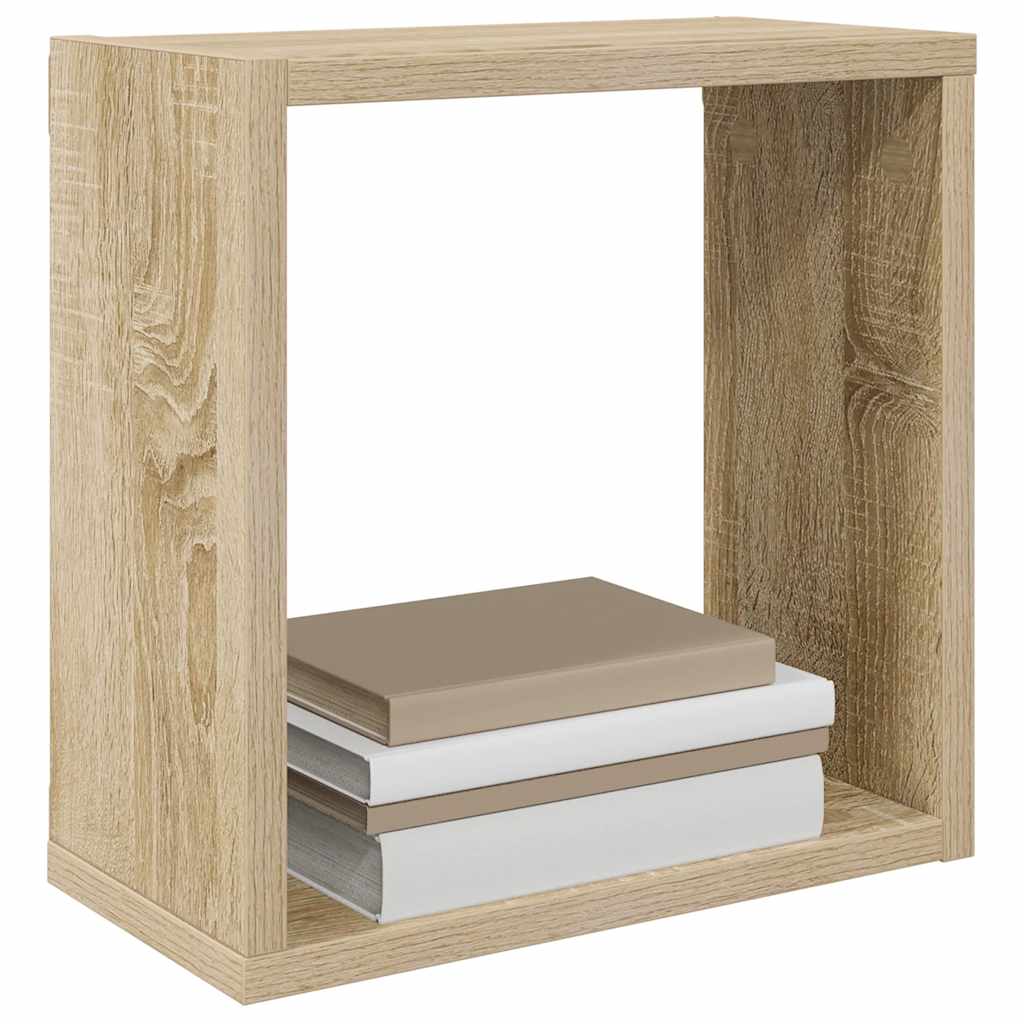 Wandschappen kubus 6 st 30x15x30 cm sonoma eikenkleurig is nu te koop bij PeponiXL, paradijselijk wonen!