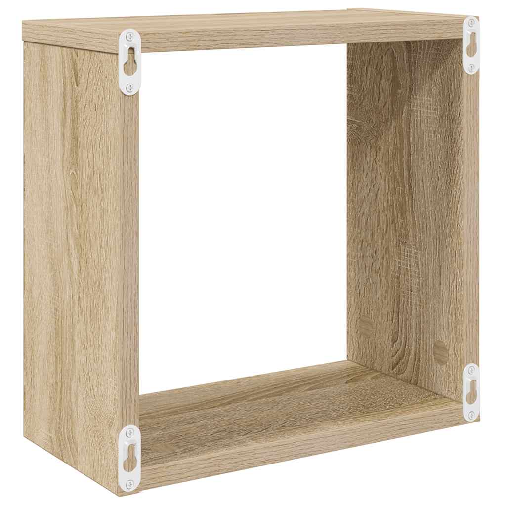 Wandschappen kubus 6 st 30x15x30 cm sonoma eikenkleurig is nu te koop bij PeponiXL, paradijselijk wonen!