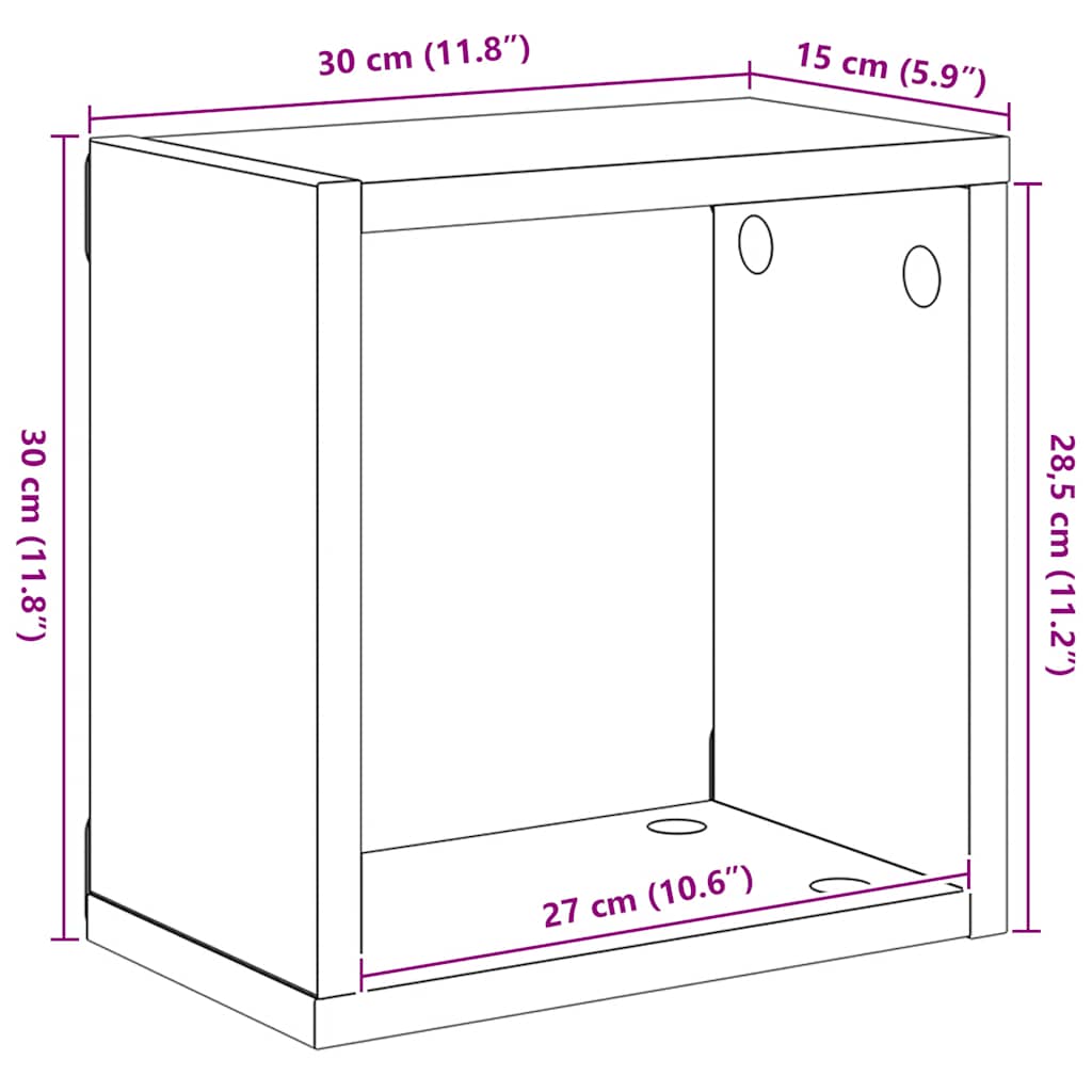Wandschappen kubus 6 st 30x15x30 cm sonoma eikenkleurig is nu te koop bij PeponiXL, paradijselijk wonen!