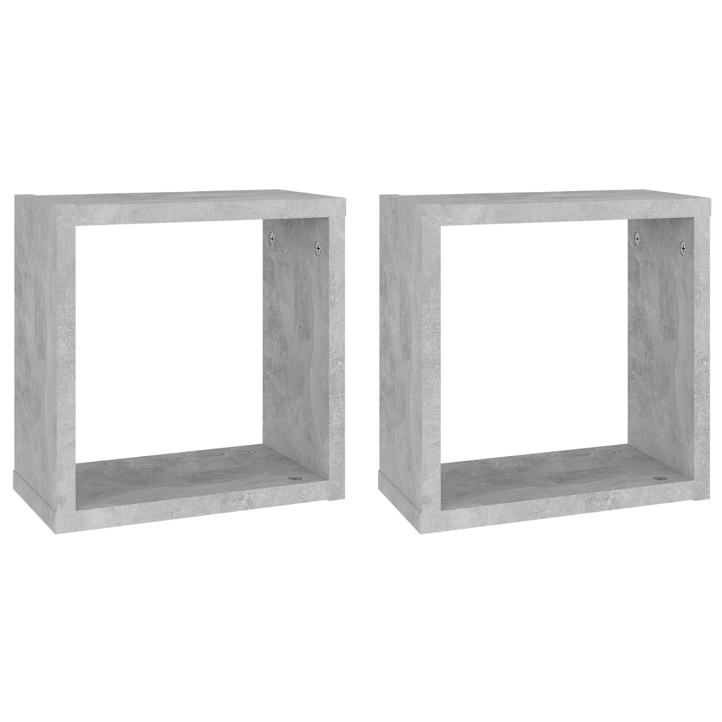 Wandschappen kubus 2 st 30x15x30 cm betongrijs is nu te koop bij PeponiXL, paradijselijk wonen!