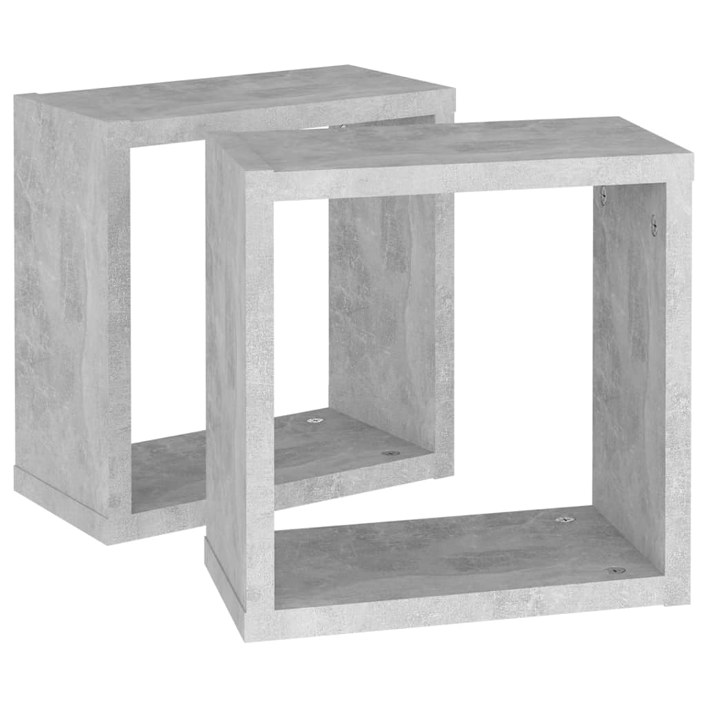 Wandschappen kubus 2 st 30x15x30 cm betongrijs is nu te koop bij PeponiXL, paradijselijk wonen!