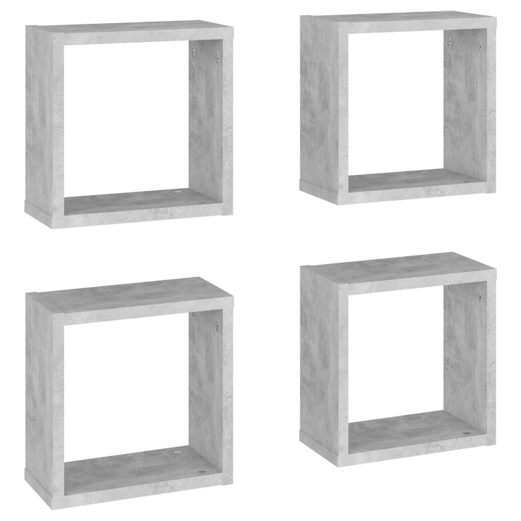 Wandschappen kubus 4 st 30x15x30 cm betongrijs is nu te koop bij PeponiXL, paradijselijk wonen!