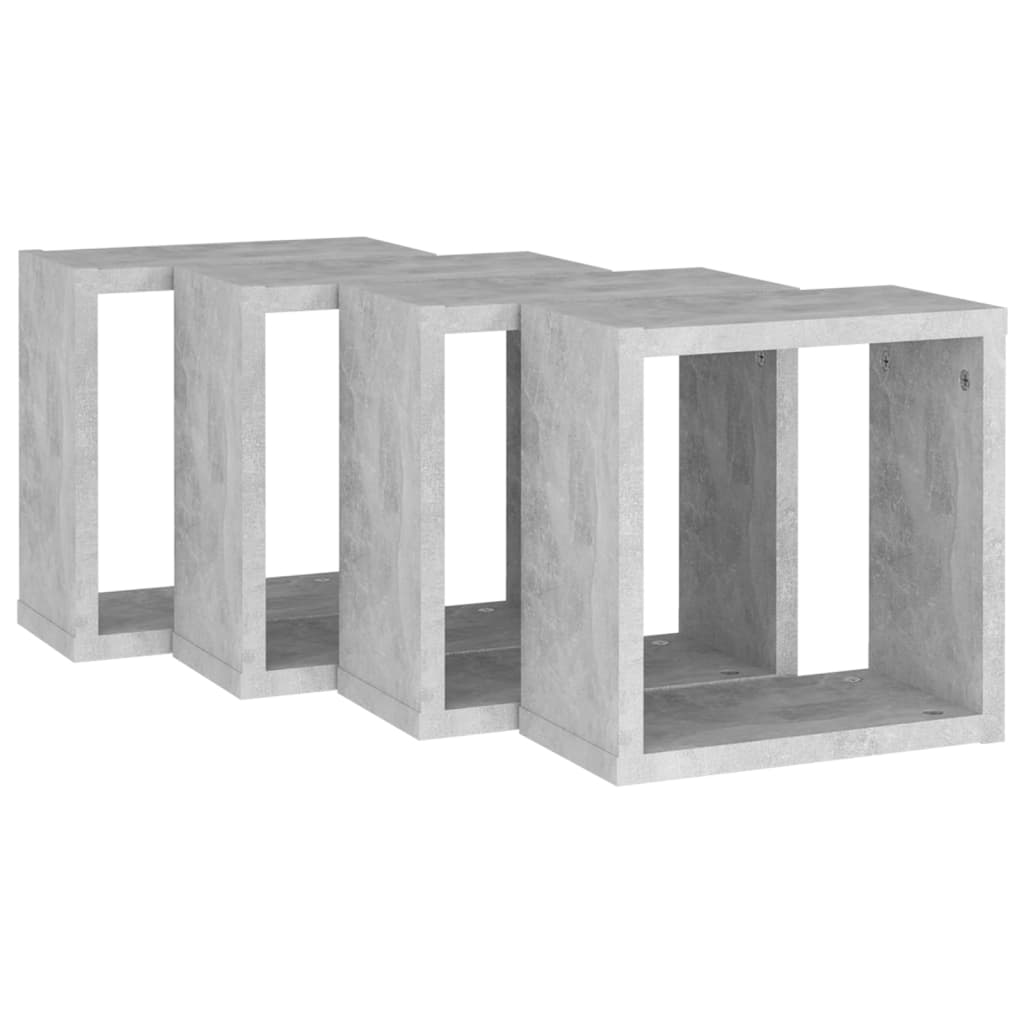 Wandschappen kubus 4 st 30x15x30 cm betongrijs is nu te koop bij PeponiXL, paradijselijk wonen!