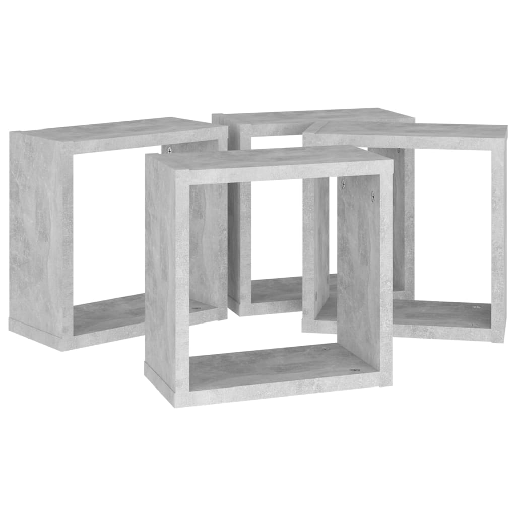 Wandschappen kubus 4 st 30x15x30 cm betongrijs is nu te koop bij PeponiXL, paradijselijk wonen!