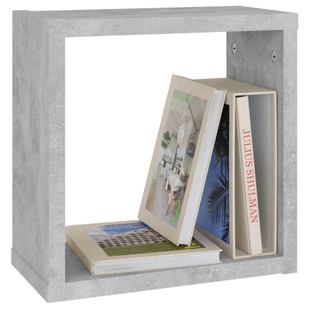 Wandschappen kubus 6 st 30x15x30 cm betongrijs is nu te koop bij PeponiXL, paradijselijk wonen!