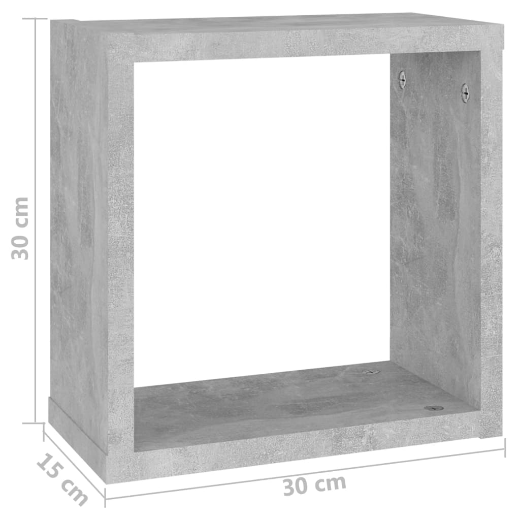 Wandschappen kubus 6 st 30x15x30 cm betongrijs is nu te koop bij PeponiXL, paradijselijk wonen!