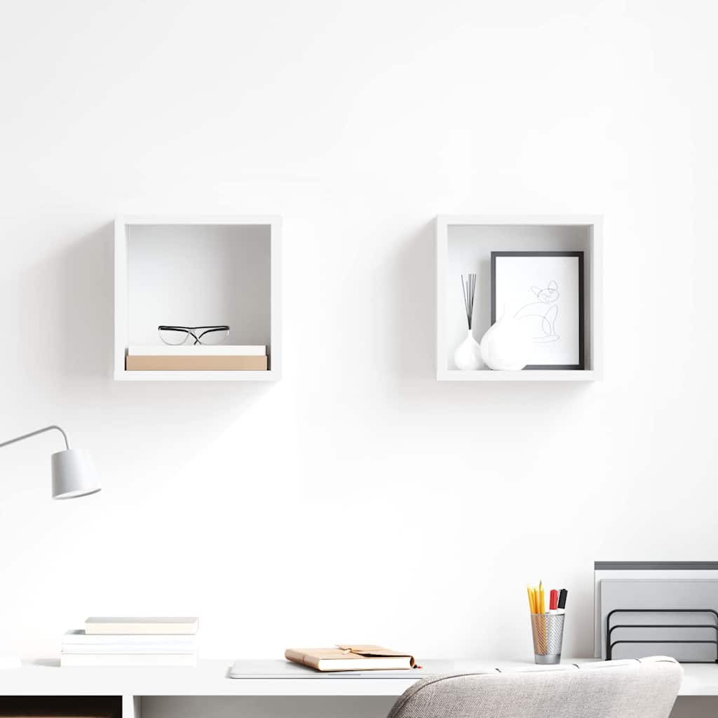 Wandschappen kubus 2 st 26x15x26 cm wit is nu te koop bij PeponiXL, paradijselijk wonen!